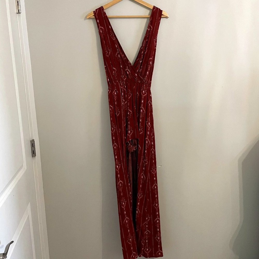 Red Tribal Print Romper